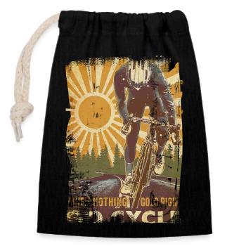 Radfahrer Radfahren BMX Rad Sport Mountainbike Hobby - Verschließbarer Geschenkbeutel aus Baumwolle (14x20cm) - Schwarz - Vorne
