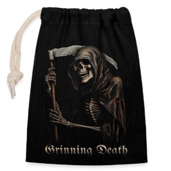 Creepy Grim Reaper - Closable cotton gift bag (14x20cm) - black - Front
