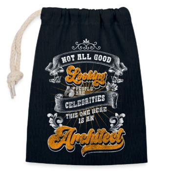 Engineer Style House Construction Builder - Closable cotton gift bag (14x20cm) - navy - Front