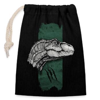 Ancient Elegance: Velociraptor's Majesty - Closable cotton gift bag (14x20cm) - black - Front