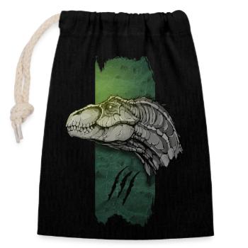 Rapid Pursuit: Velociraptor in Motion - Closable cotton gift bag (14x20cm) - black - Front