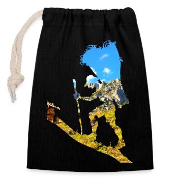 On the mountain one in the Hittn - Closable cotton gift bag (14x20cm) - black - Front