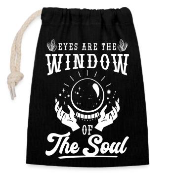 Dreaming Wishing Happiness - Closable cotton gift bag (14x20cm) - black - Front