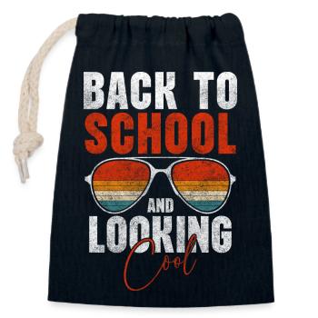 Student University Money Lecturer - Closable cotton gift bag (14x20cm) - navy - Front