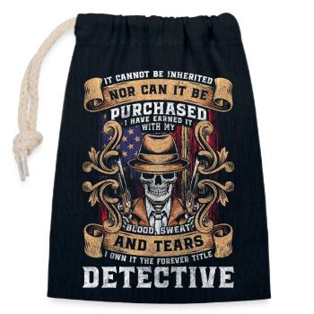 Enquêteur-détective Police criminelle - Sac cadeau en coton avec cordon (14 x 20 cm) - bleu marine - Devant