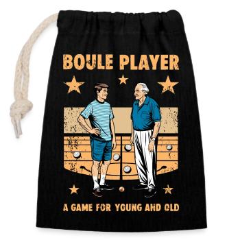 Joueur de boule - Sac cadeau en coton avec cordon (14 x 20 cm) - noir - Devant