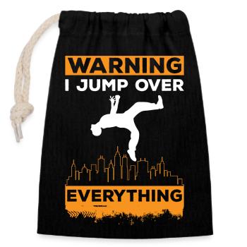 Parkour Urban Streetstyle Traceur - Sac cadeau en coton avec cordon (14 x 20 cm) - noir - Devant