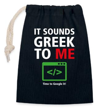 Ça sonne grec pour moi - Programmeurs d’humour 8 - Sac cadeau en coton avec cordon (14 x 20 cm) - bleu marine - Devant