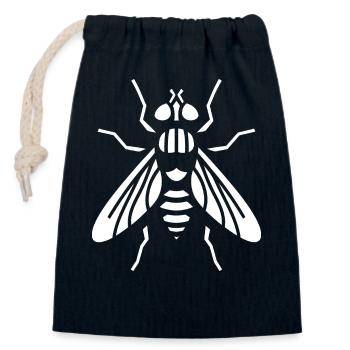 Noeud papillon Silhouette insecte Minimaliste - Sac cadeau en coton avec cordon (14 x 20 cm) - bleu marine - Devant