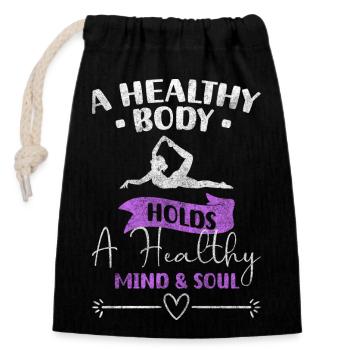 Spa Holiday Health Switch off - Closable cotton gift bag (14x20cm) - black - Front