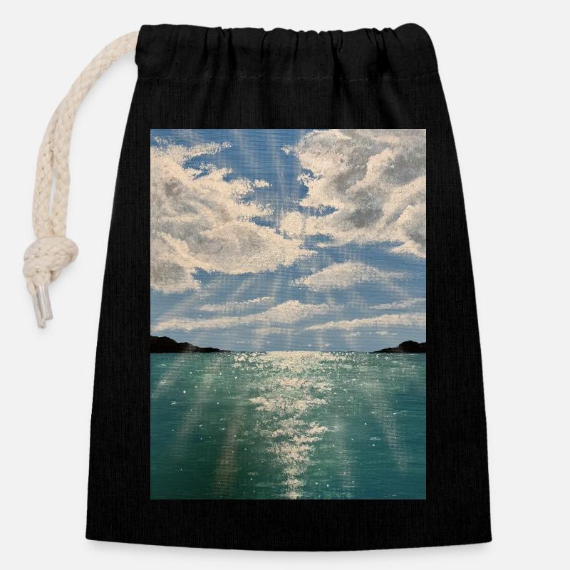 Sunshine - Closable cotton gift bag (14x20cm) - black