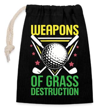 Golf - Weapons of Grass Destruction - Closable cotton gift bag (14x20cm) - black - Front