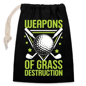 Golf - Weapons of Grass Destruction - Closable cotton gift bag (14x20cm) - black - Front