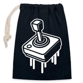 Retro Gamer Symbol - Verschließbarer Geschenkbeutel aus Baumwolle (14x20cm) - Navy - Vorne