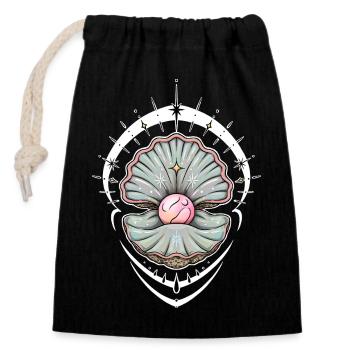 Coquillage mystique avec lueur cosmique - Sac cadeau en coton avec cordon (14 x 20 cm) - noir - Devant