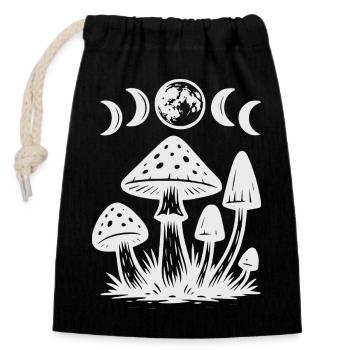 Nuit Champignon Myth Design, Phases de Lune, Gothique - Sac cadeau en coton avec cordon (14 x 20 cm) - noir - Devant