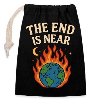 La fin approche - Sac cadeau en coton avec cordon (14 x 20 cm) - noir - Devant