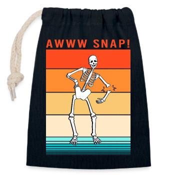Fracture du bras Fracture osseuse du squelette d’Halloween - Sac cadeau en coton avec cordon (14 x 20 cm) - bleu marine - Devant