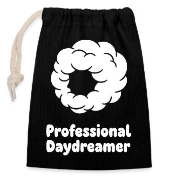 Professioneller Tagträumer Kreis - Verschließbarer Geschenkbeutel aus Baumwolle (14x20cm) - Schwarz - Vorne