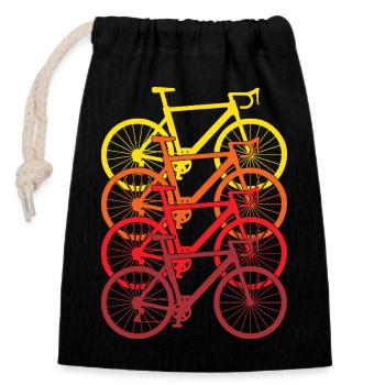 Retro Fahrrad T-Shirt Radfahren Geschenk für Radfahrer - Verschließbarer Geschenkbeutel aus Baumwolle (14x20cm) - Schwarz - Vorne