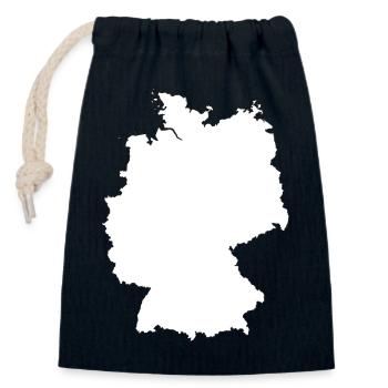 Silhouette des cartes de l’Allemagne - Sac cadeau en coton avec cordon (14 x 20 cm) - bleu marine - Devant