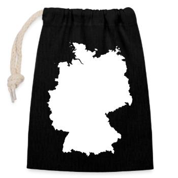 Silhouette des cartes de l’Allemagne - Sac cadeau en coton avec cordon (14 x 20 cm) - noir - Devant