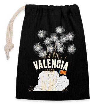 Fallas de Valencia Pyro - Sac cadeau en coton avec cordon (14 x 20 cm) - noir - Devant