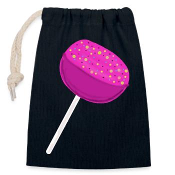 Pink Süßigkeiten Lolli Kinder Kind  - Verschließbarer Geschenkbeutel aus Baumwolle (14x20cm) - Navy - Vorne