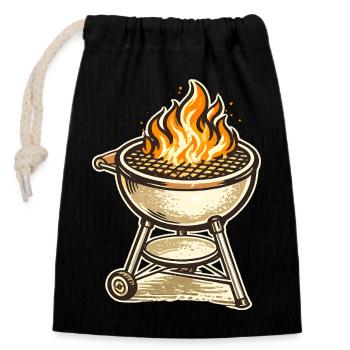 Griller - Sac cadeau en coton avec cordon (14 x 20 cm) - noir - Devant