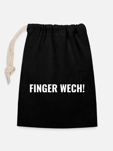 Finger Wech - Verschließbarer Geschenkbeutel aus Baumwolle (14x20cm) - Schwarz