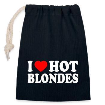 I love hot blondes - Verschließbarer Geschenkbeutel aus Baumwolle (14x20cm) - Navy - Vorne