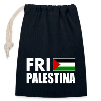Fri palestina - Closable cotton gift bag (14x20cm) - navy - Front