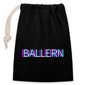 Ballern Techno Rave Club Electro Musik Raver - Verschließbarer Geschenkbeutel aus Baumwolle (14x20cm) - Schwarz - Vorne