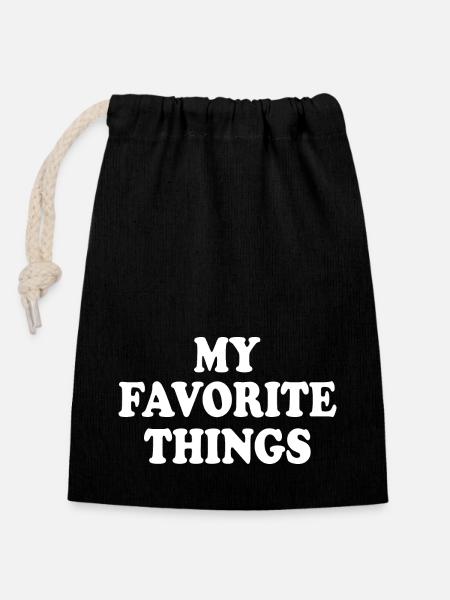 my favorite things - Closable cotton gift bag (14x20cm) - black