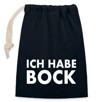 Ich habe bock - Verschließbarer Geschenkbeutel aus Baumwolle (14x20cm) - Navy - Vorne