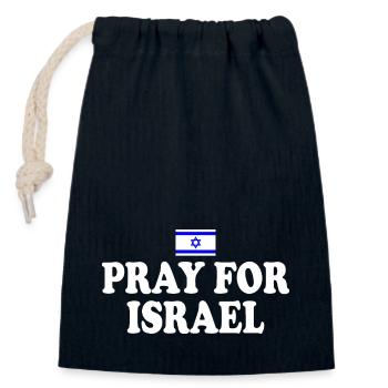 Pray for israel - Closable cotton gift bag (14x20cm) - navy - Front