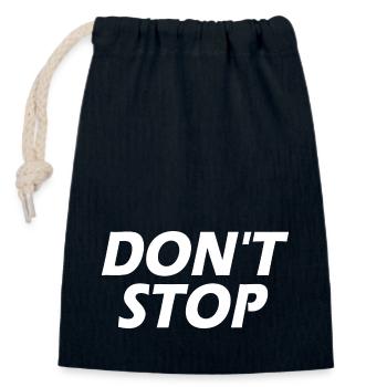 Dont stop - Closable cotton gift bag (14x20cm) - navy - Front
