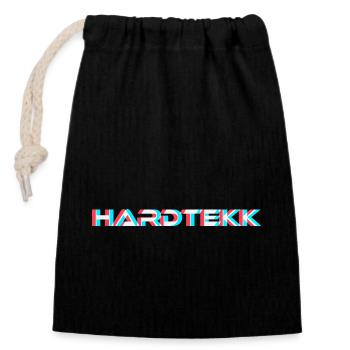 Hardtekk Techno Rave Festival Musique Electro Raver - Sac cadeau en coton avec cordon (14 x 20 cm) - noir - Devant