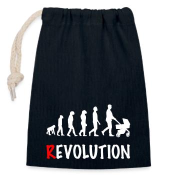 Revolution Papa Kinderwagen Geburt - Verschließbarer Geschenkbeutel aus Baumwolle (14x20cm) - Navy - Vorne