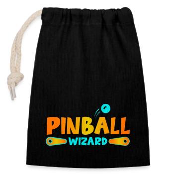 Flipper spielen Flipperautomat Pinball Wizard - Closable cotton gift bag (14x20cm) - black - Front