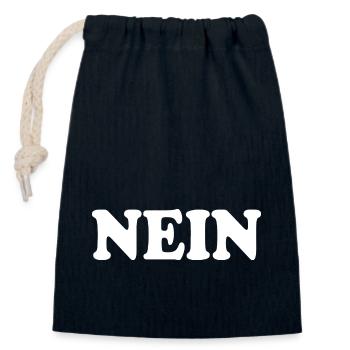 Nein - Verschließbarer Geschenkbeutel aus Baumwolle (14x20cm) - Navy - Vorne