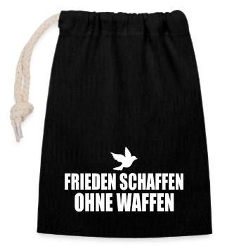 Frieden schaffen ohne waffen - Verschließbarer Geschenkbeutel aus Baumwolle (14x20cm) - Schwarz - Vorne