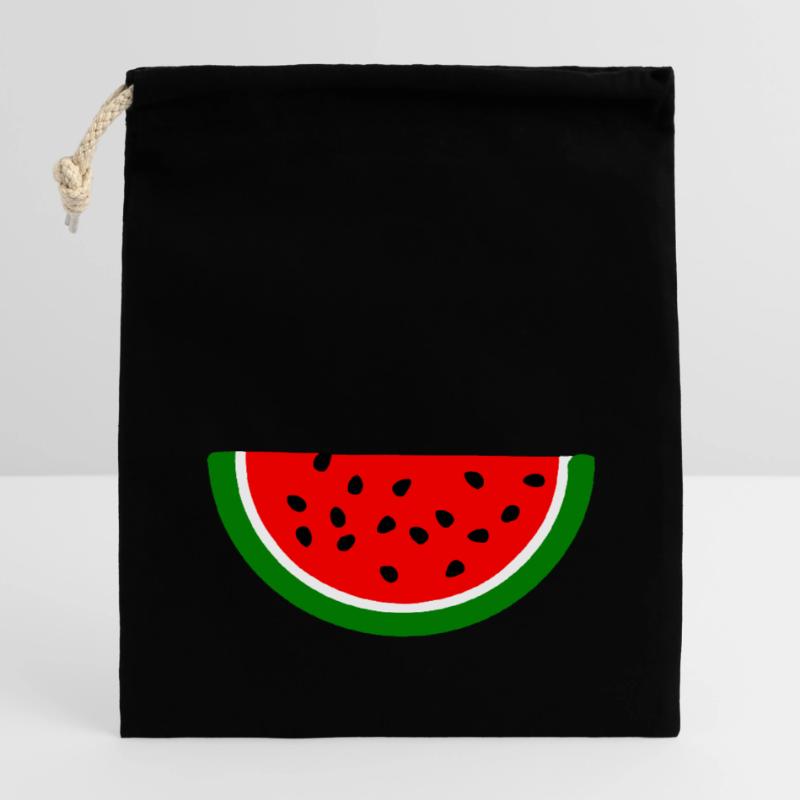 Pastèque Sac cadeau en coton avec cordon (14 x 20 cm)