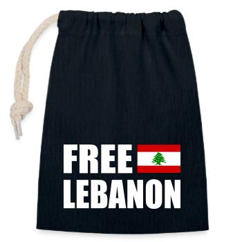 free lebanon - libanon - Verschließbarer Geschenkbeutel aus Baumwolle (14x20cm) - Navy - Vorne
