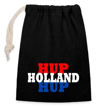 Hup holland hup - Sac cadeau en coton avec cordon (14 x 20 cm) - noir - Devant