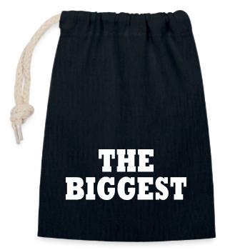 The biggest - Sac cadeau en coton avec cordon (14 x 20 cm) - bleu marine - Devant