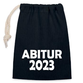 Abitur 2023 - Verschließbarer Geschenkbeutel aus Baumwolle (14x20cm) - Navy - Vorne