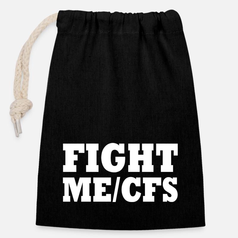 Me/cfs - fight me/cfs - Verschließbarer Geschenkbeutel aus Baumwolle (14x20cm) - Schwarz