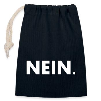 Nein - Verschließbarer Geschenkbeutel aus Baumwolle (14x20cm) - Navy - Vorne