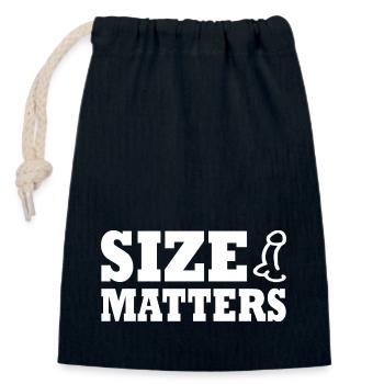 Penis size matters - Verschließbarer Geschenkbeutel aus Baumwolle (14x20cm) - Navy - Vorne